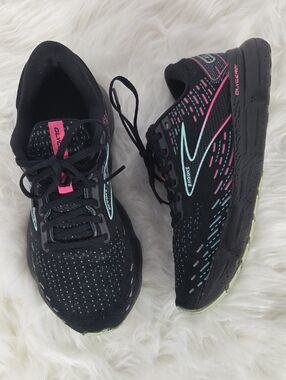 Brooks Glycerin 20 Black, Pink, & Green Athletic Running Sneakers